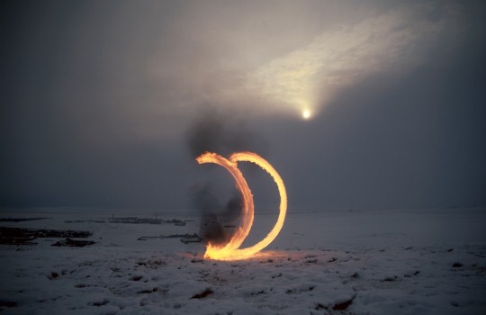 Fire Poi under the Eclipse